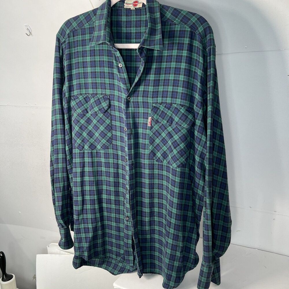 COLMAR Long Sleeve shirt plaid button down Large* 90s cabincore RARE